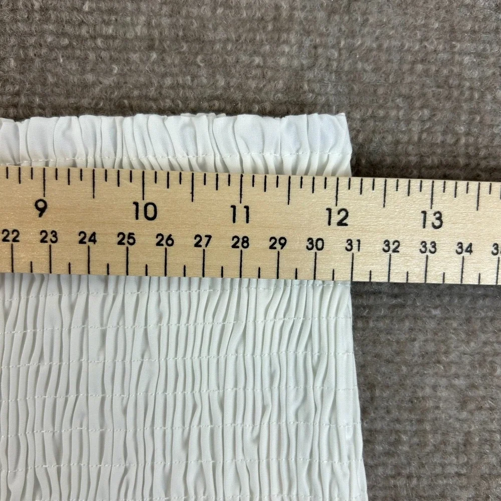 Commense Shirred Waist Split Thigh Skirt Set Womens XS White Stretch Relaxed Fit